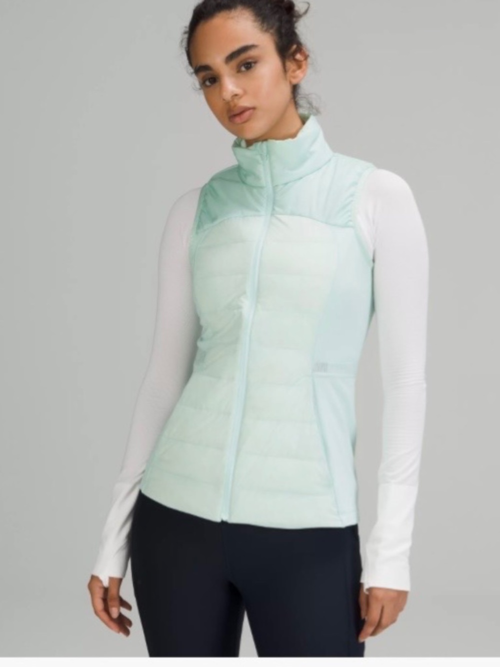 Lululemon Down for it all vest sz6 delicate mint